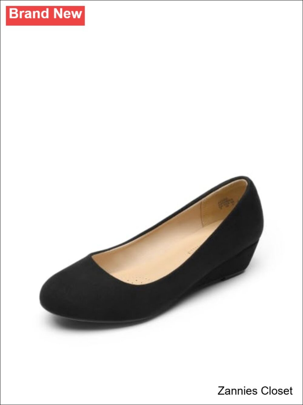 ✨DREAM PAIRS Suede Wedge Heel Round Toe Dress Pumps Business Casual Shoes